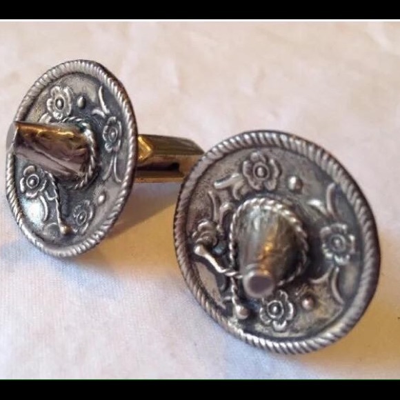 Other - Silver 925 Mexico Sombrero Hat Cufflinks